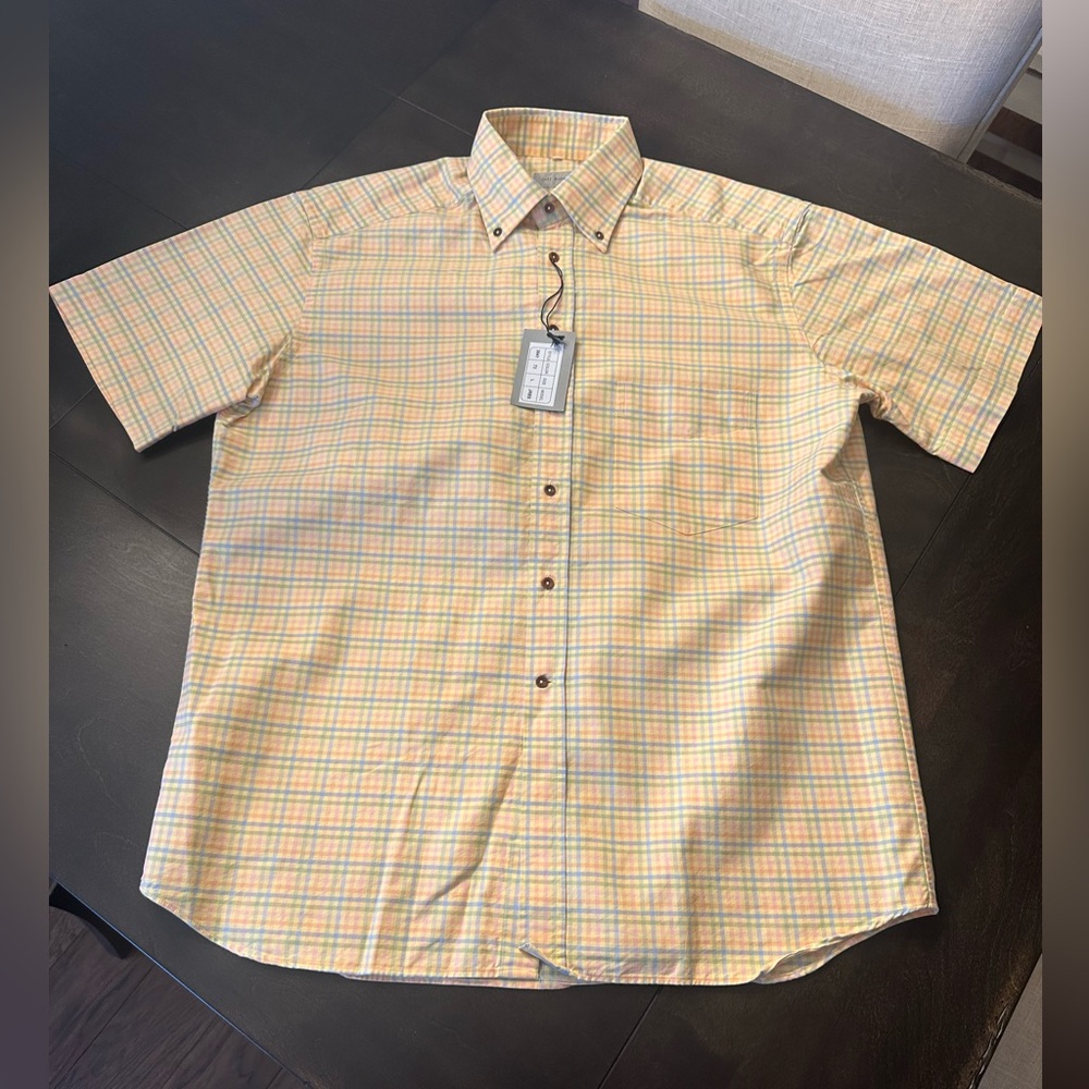 Jeff Rose NWT Made in Italy Men’s Button-Down Short Sleeve Shirt, Large